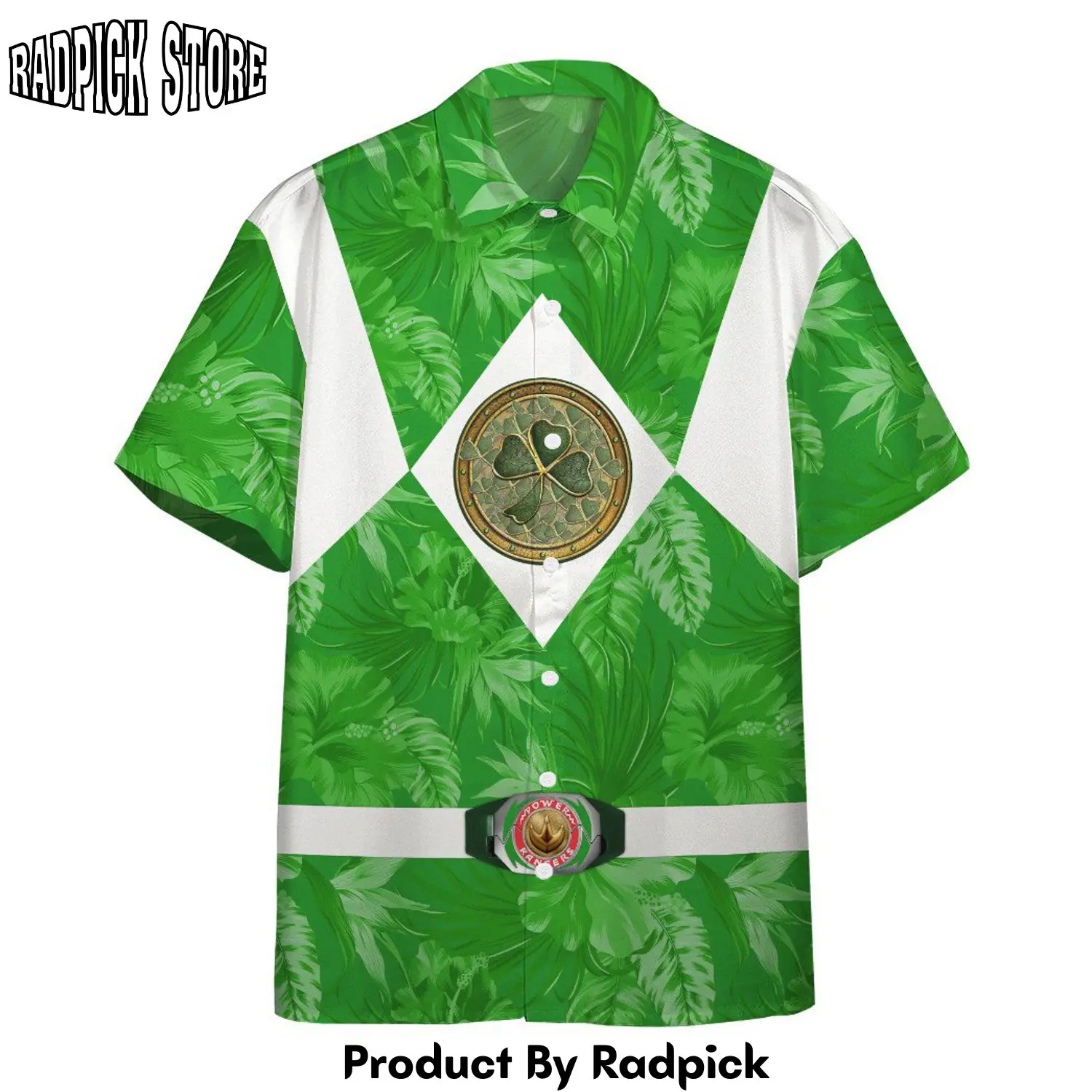Radpick movie mighty morphin green power rangers tropical custom st patricks day hawaii rp2926